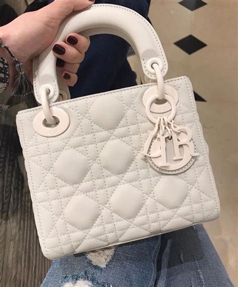 miss dior white bag|small lady Dior bag.